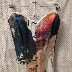 Abstract Multicolor Corset Top